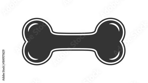 Minimalist Black and White Illustration of a Dog Bone for Pet Themed Designs