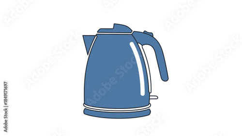 Minimalist Illustration of a Classic Electric Kettle in Flat Style for Kitchen Decor