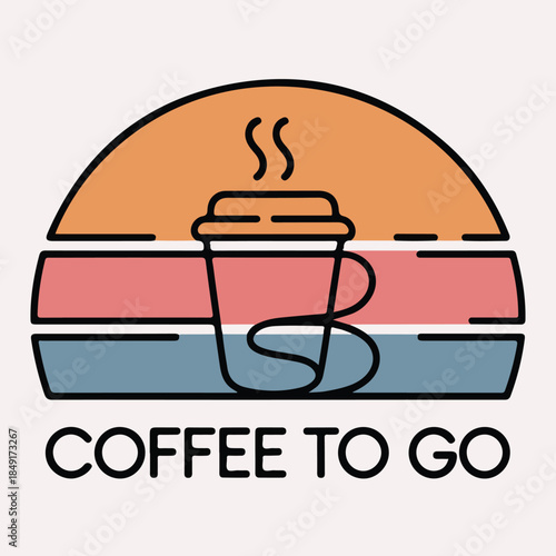 Coffee To Go Retro Takeaway Cup T Shirt Design