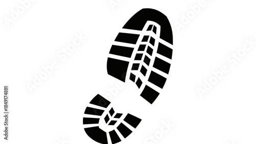 Stylized black and white footprint icon symbolizing environmental consciousness and sustainability