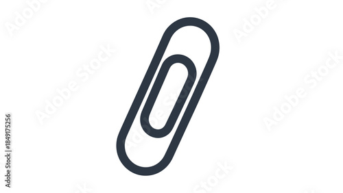 Minimalist icon representing attachment or document clipping in digital interfaces