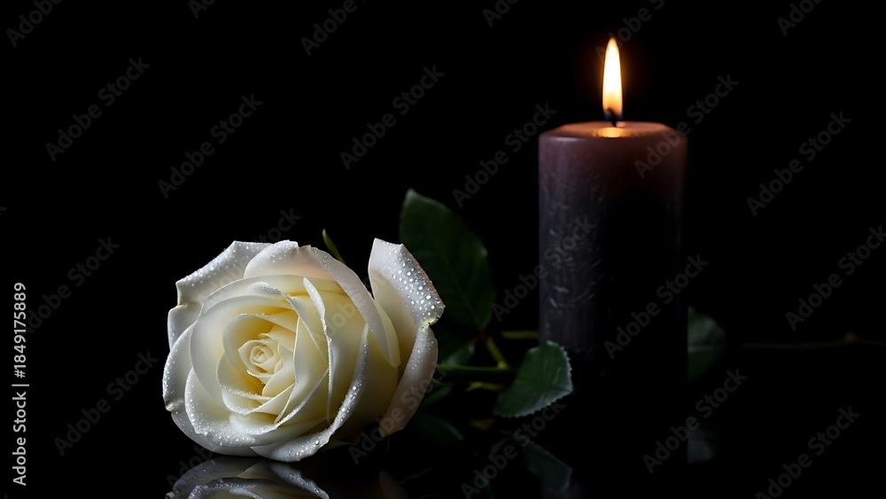 Fototapeta premium Serene rose and candle