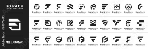 Set of creative initial letter c logo design inspiration.