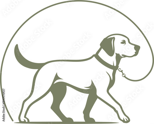
Illustration of a dog walking