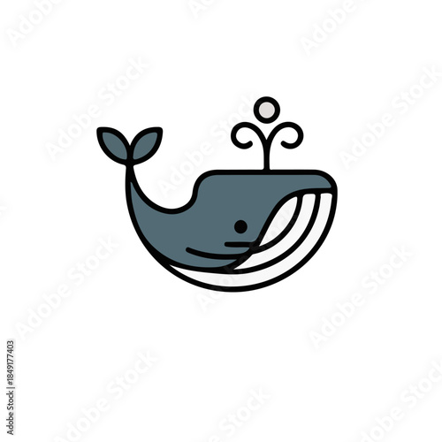 vector illustration of a blue Whale