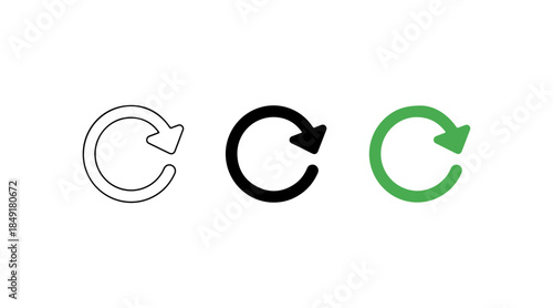 Three circular arrows