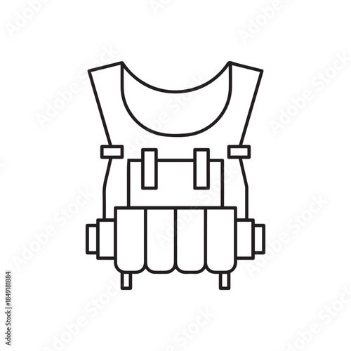 Graphical depiction of a bulletproof vest for protective wear applications