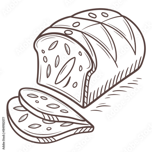 Sliced loaf of bread