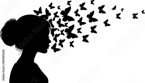 Releasing Butterfly Dreams  Child  Freedom Imagination Vector Art