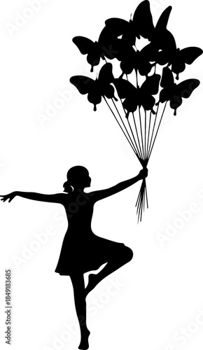 Releasing Butterfly Dreams  Child  Freedom Imagination Vector Art