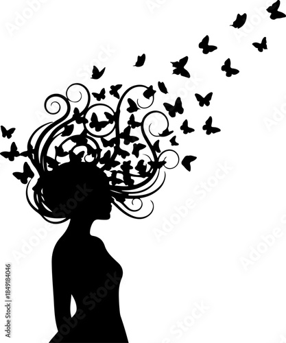 Releasing Butterfly Dreams  Child  Freedom Imagination Vector Art
