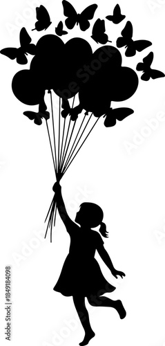 Releasing Butterfly Dreams  Child  Freedom Imagination Vector Art
