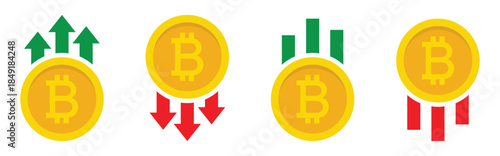 Bitcoin graph currency icon, vector illustration