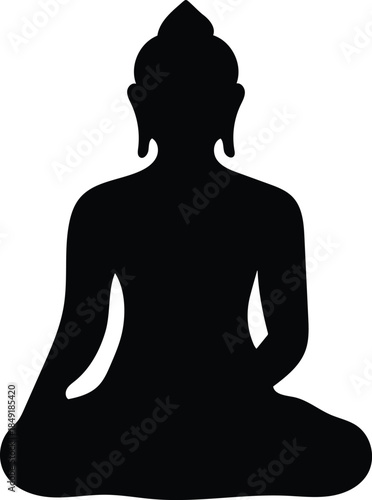 Silhouette Of Buddha Sitting In Lotus Position Peaceful Meditative Calm Enlightenment Achieving Inner Peace And Harmony Mindfulness