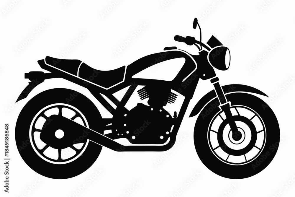 Fototapeta premium motorcycle silhouette line art vector illustration
