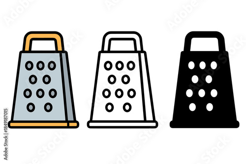 Three different styles of kitchen graters shown side by side for comparison