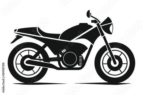 motorcycle silhouette line art vector illustration