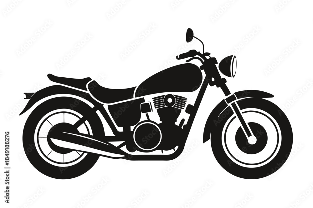 Fototapeta premium motorcycle silhouette line art vector illustration