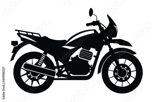 motorcycle silhouette line art vector illustration