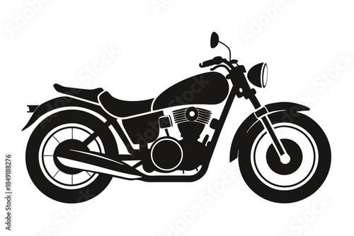 motorcycle silhouette line art vector illustration