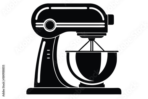 mixer silhouette line art vector illustration