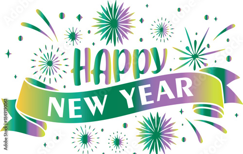 2026 Happy New Year logo design vector. colorful and trendy new year 2026 design template.