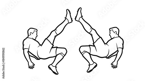Two individuals performing a v sit exercise in a striking silhouette