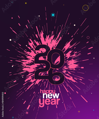 2026 Happy new year, celebrating colourful new year