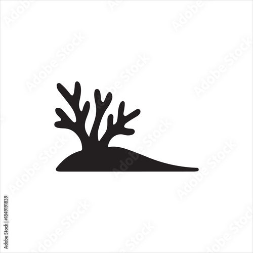  Silhouette coral reef marine life simple design Vector illustration