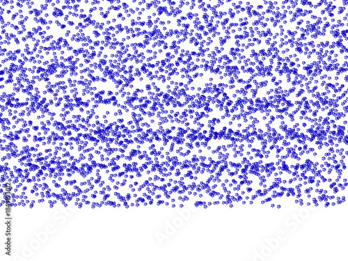 Abstract background of blue particles scattered on a black void illustration