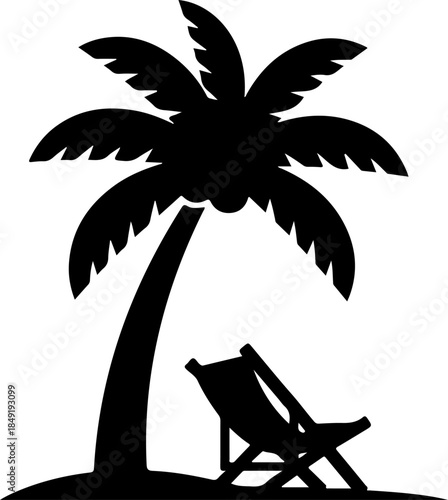 Tropical Palm Wave Ocean Summer Logo
