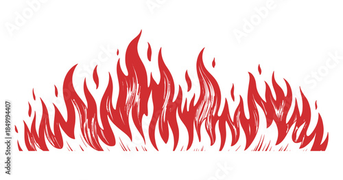 A vibrant and fiery illustration depicts intensely colored flames showcasing a dynamic and energetic representation of burning with a bold aesthetic