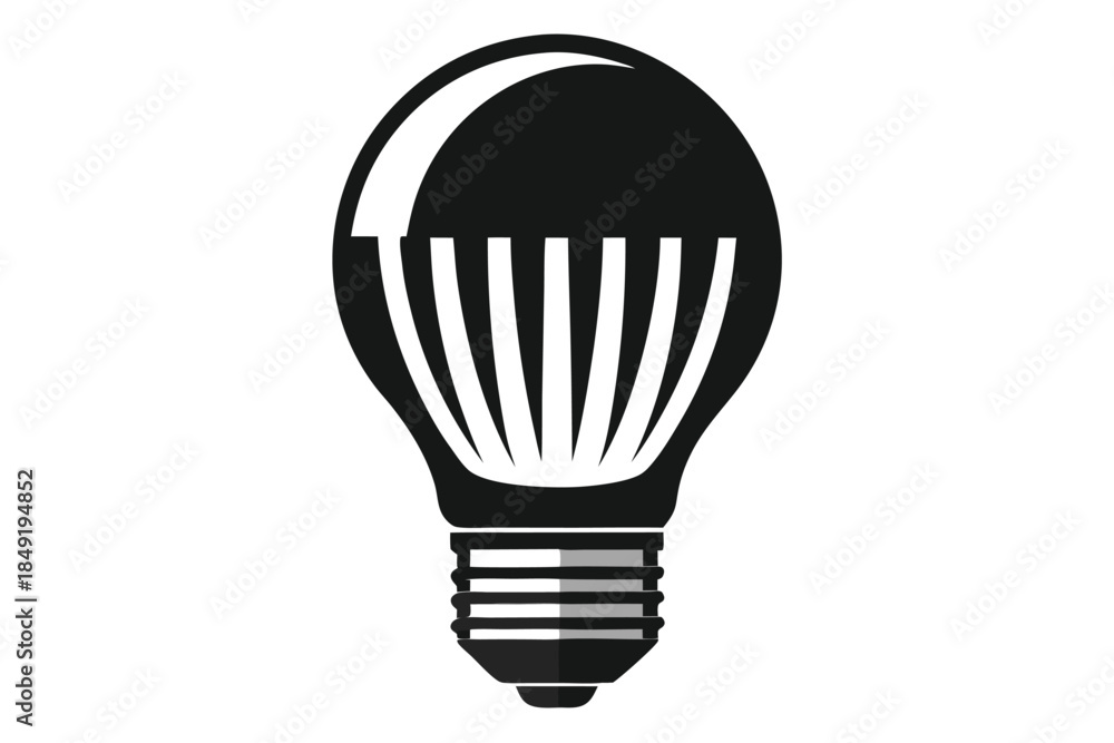 Fototapeta premium led bulb silhouette line art vector illustration