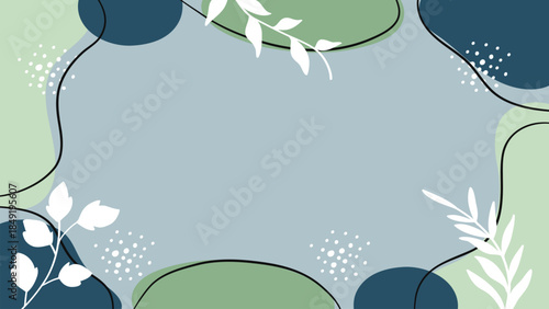 Abstract Nature Plants Hand Drawn Contemporary Doodle Background.Vector Illustration