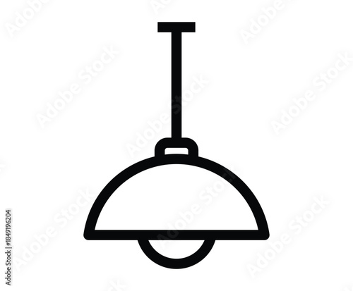 Simple Outline of a Modern Pendant Light Fixture with Minimal Design