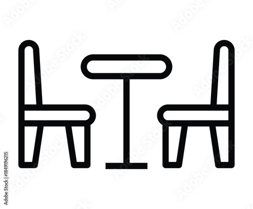 Simple Outline of Table and Chairs for Minimalist Interior Design