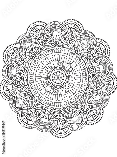 Mandala art draws hand patterns for Art on the wall. Coloring book Lace pattern The tattoo. Design for a wallpaper Paint