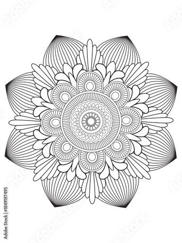 Mandala art draws hand patterns for Art on the wall. Coloring book Lace pattern The tattoo. Design for a wallpaper Paint