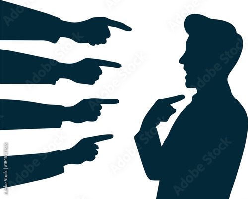Blaming Finger Pointing Silhouette
