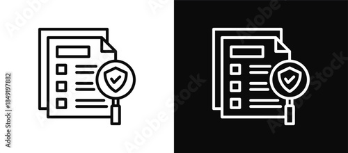 Security Audit icon set black and white