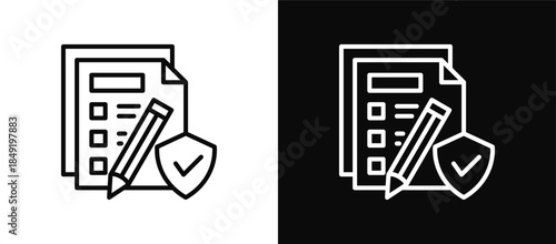 Compliance icon set black and white