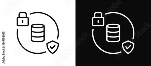 Data Integrity icon set black and white