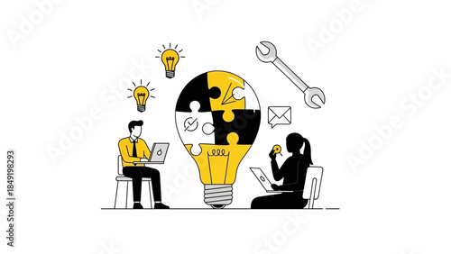 A creative businessman holding a bright light bulb vector icon representing a business idea concept and innovative solution for electric energy power and inspiration through professional design
