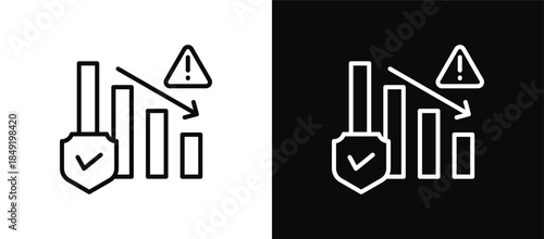 Risk Assessment icon set black and white