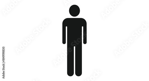 Simple black human figure illustration a minimalist depiction of a person in a stark silhouette