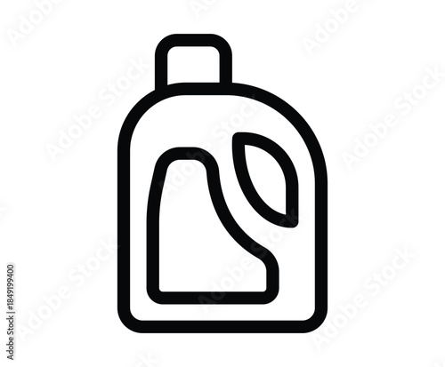 Minimalist Illustration of a Laundry Detergent Bottle in Simple Outline Style