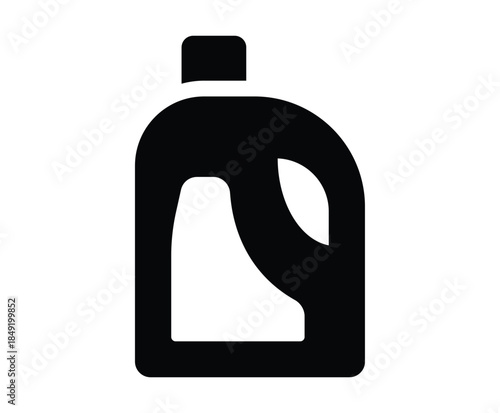 Black and White Illustration of a Laundry Detergent Bottle for Creative Use