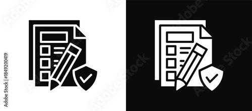 Compliance icon set black and white