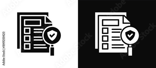 Security Audit icon set black and white