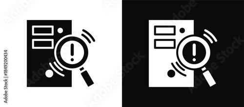 Intrusion Detection icon set black and white